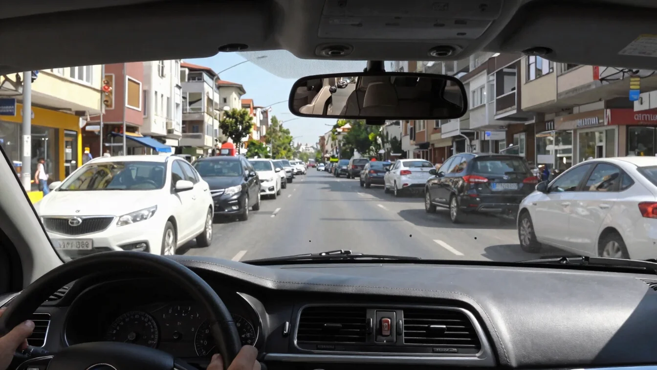 Editorial automotive photography, driver point of view from insid